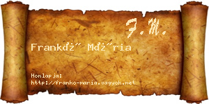Frankó Mária névjegykártya