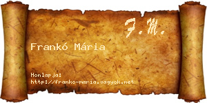 Frankó Mária névjegykártya