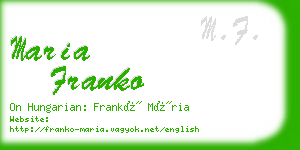 maria franko business card